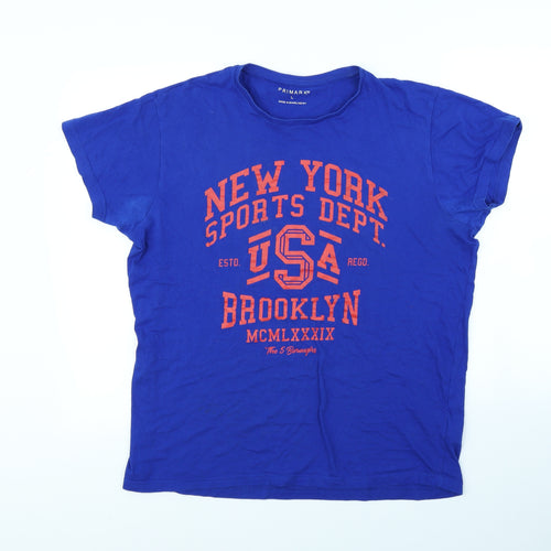 Primark Mens Blue    T-Shirt Size L  - new York