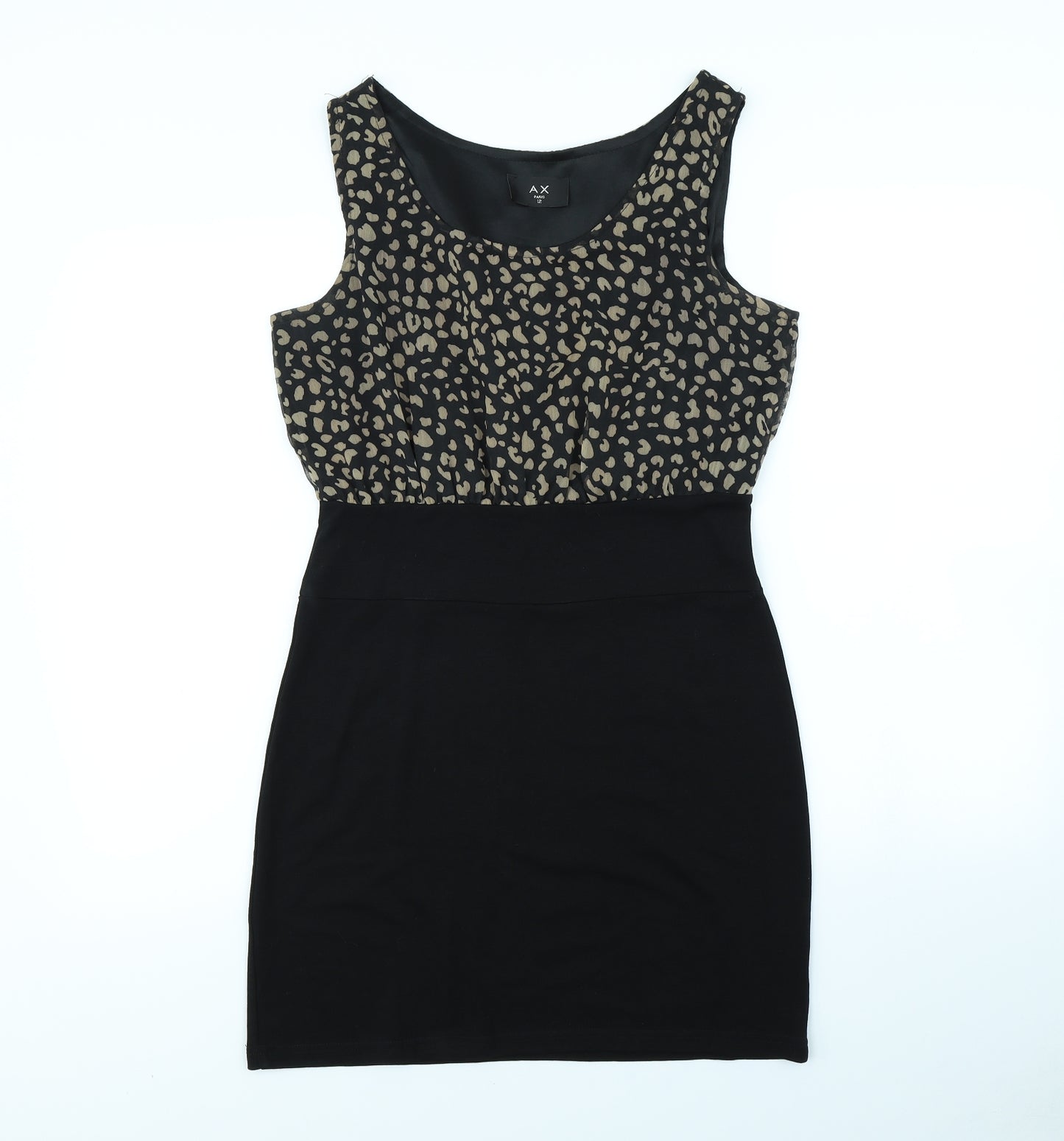 AX Paris Womens Black Animal Print  Fit & Flare  Size 12