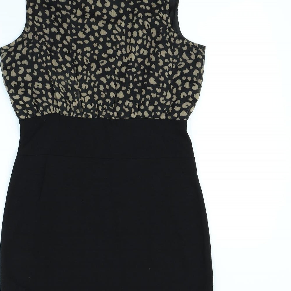 AX Paris Womens Black Animal Print  Fit & Flare  Size 12