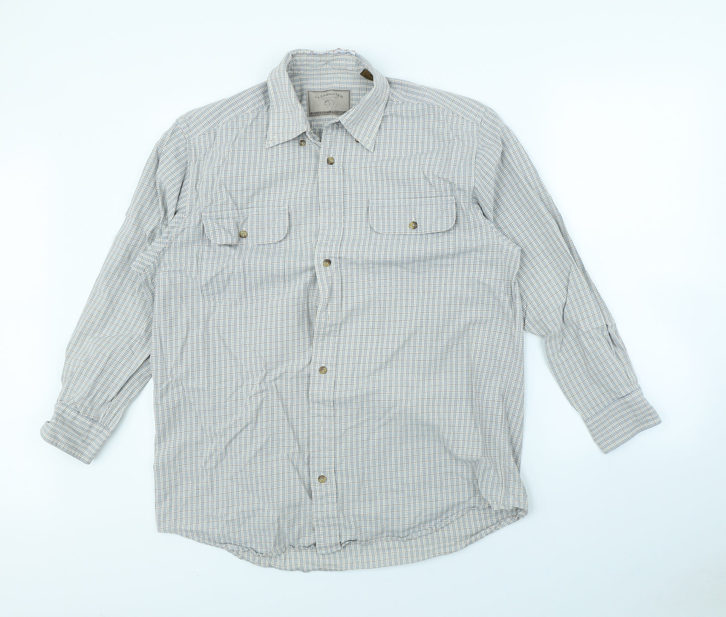 ClearWater Mens Multicoloured Check   Dress Shirt Size M