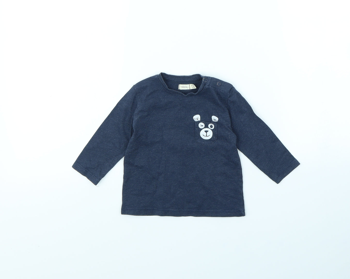 Sfera Girls Blue   Basic T-Shirt Size 6-9 Months  - BEAR