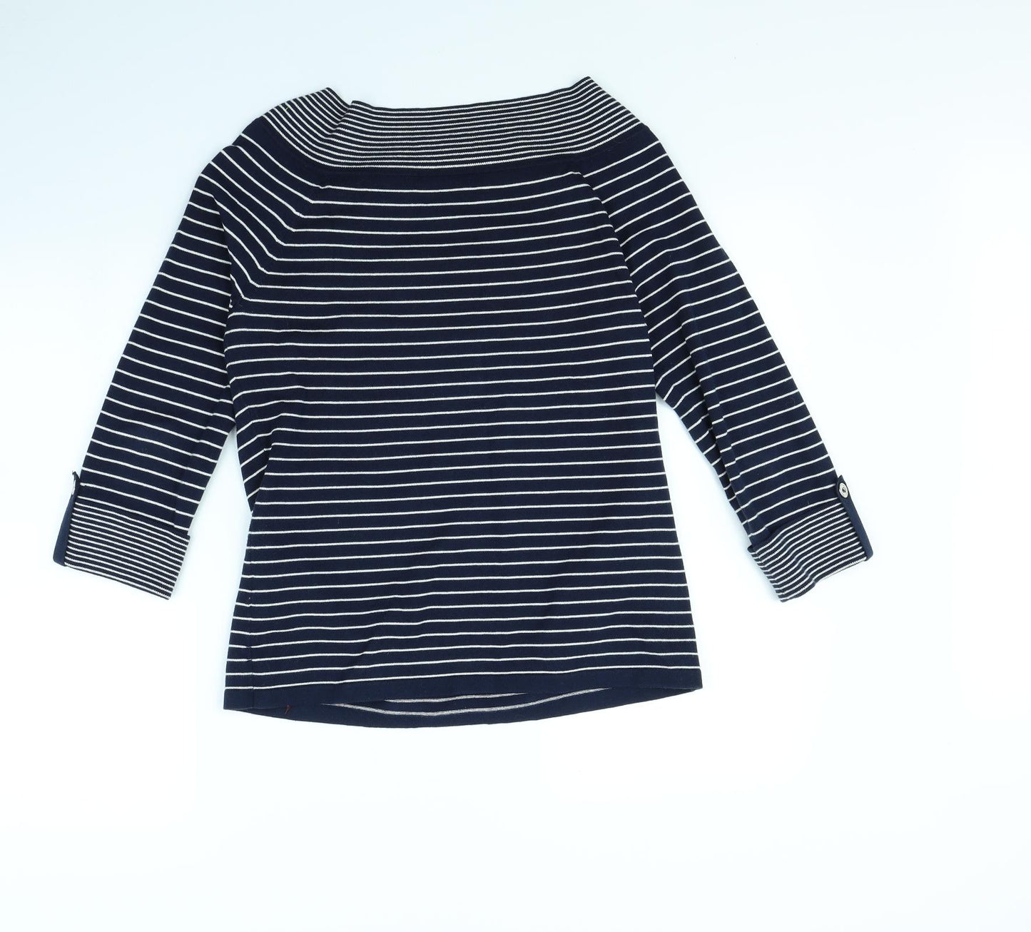 Jones New York Womens Blue Striped  Pullover Jumper Size M