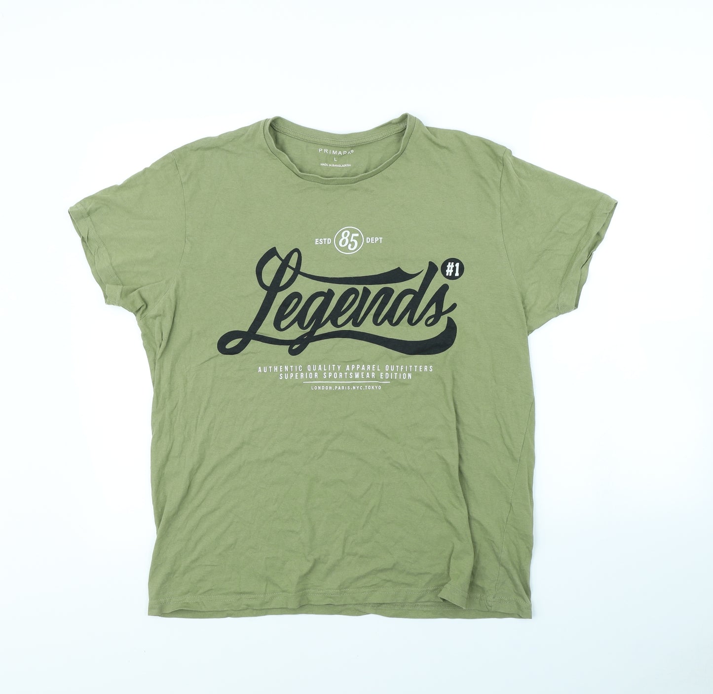 Primark Mens Green    T-Shirt Size L