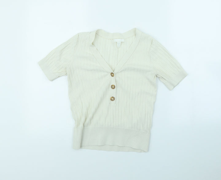 H&M Womens White   Pullover Jumper Size XS