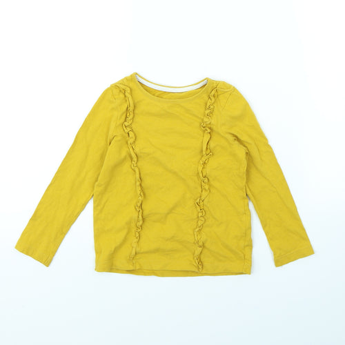 m&s Girls Yellow   Basic T-Shirt Size 3 Years
