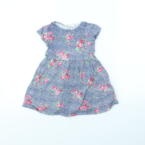 Evie Angel Girls Black Floral  Fit & Flare  Size 4 Years