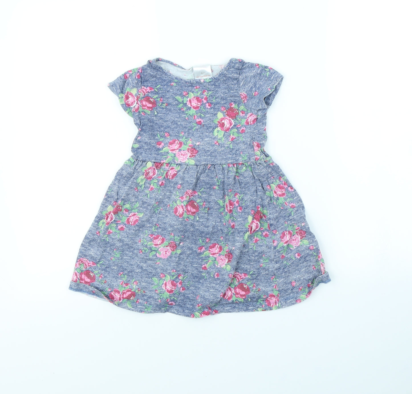 Evie Angel Girls Black Floral  Fit & Flare  Size 4 Years