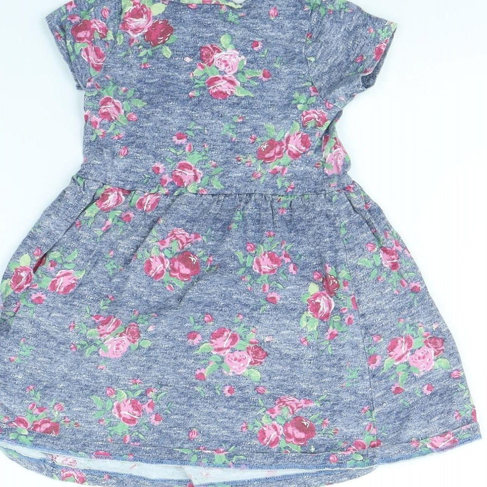 Evie Angel Girls Black Floral  Fit & Flare  Size 4 Years