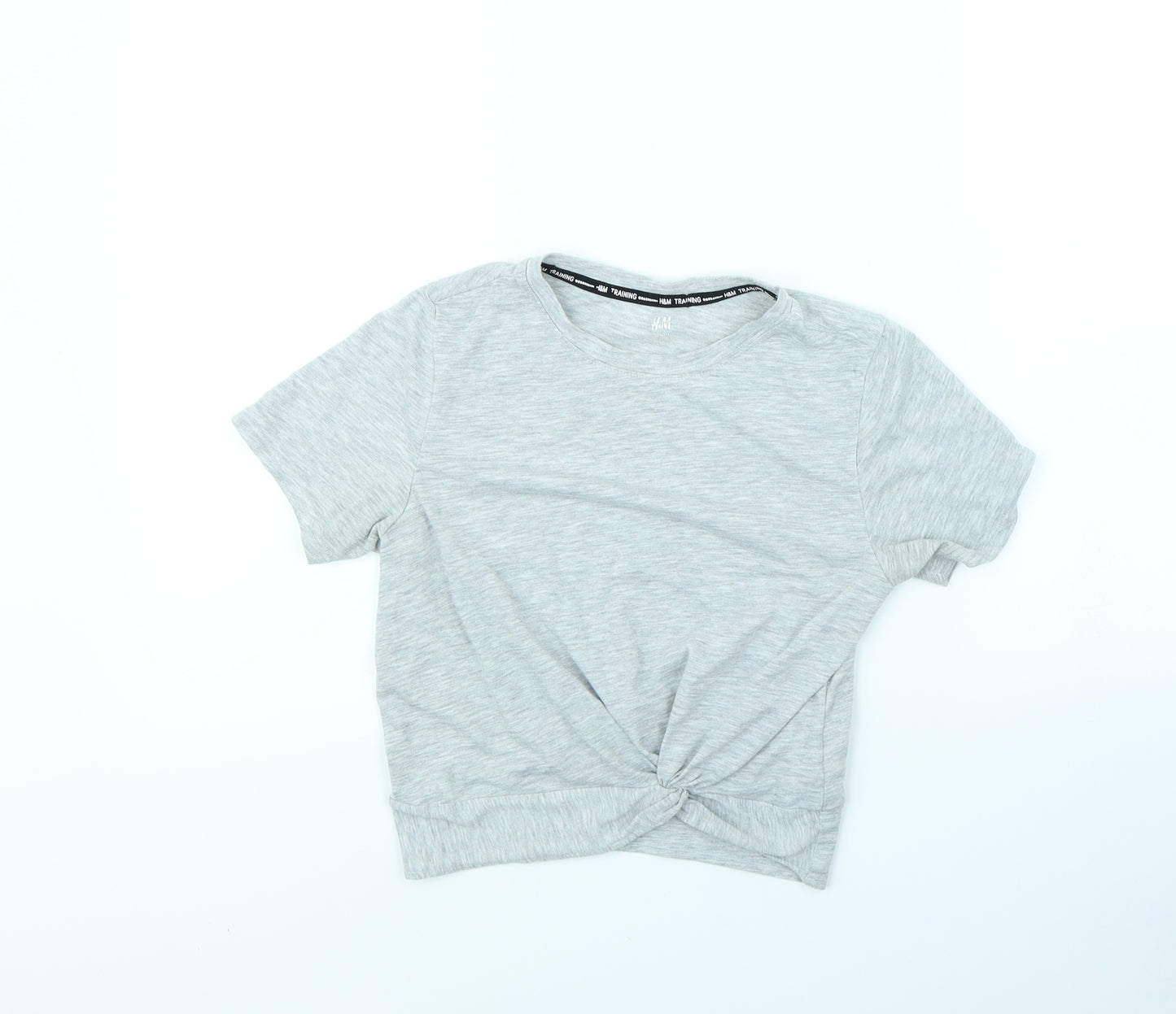 H&M Womens Grey   Cropped T-Shirt Size XS