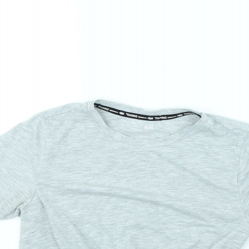 H&M Womens Grey   Cropped T-Shirt Size XS