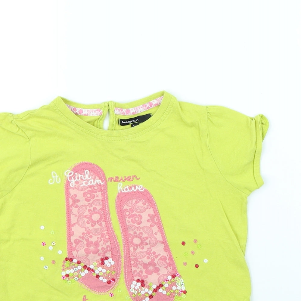 Autograph Girls Green   Basic T-Shirt Size 5 Years