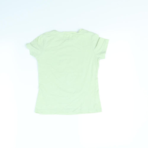 heach dolls Girls Green   Basic T-Shirt Size 6 Years  - Strawberry