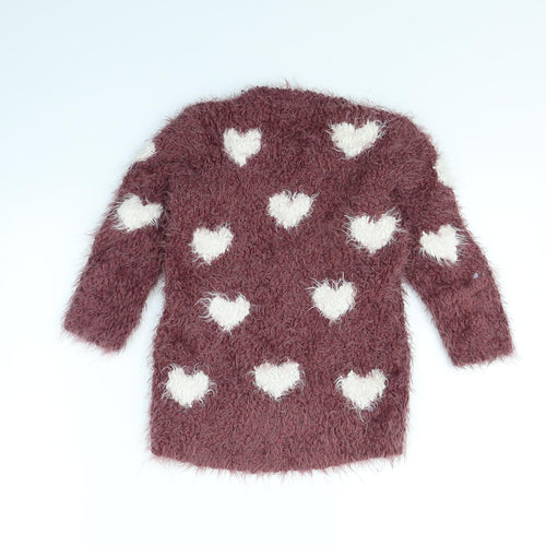 I Love Girlswear Girls Purple Polka Dot  Pullover Jumper Size 5 Years