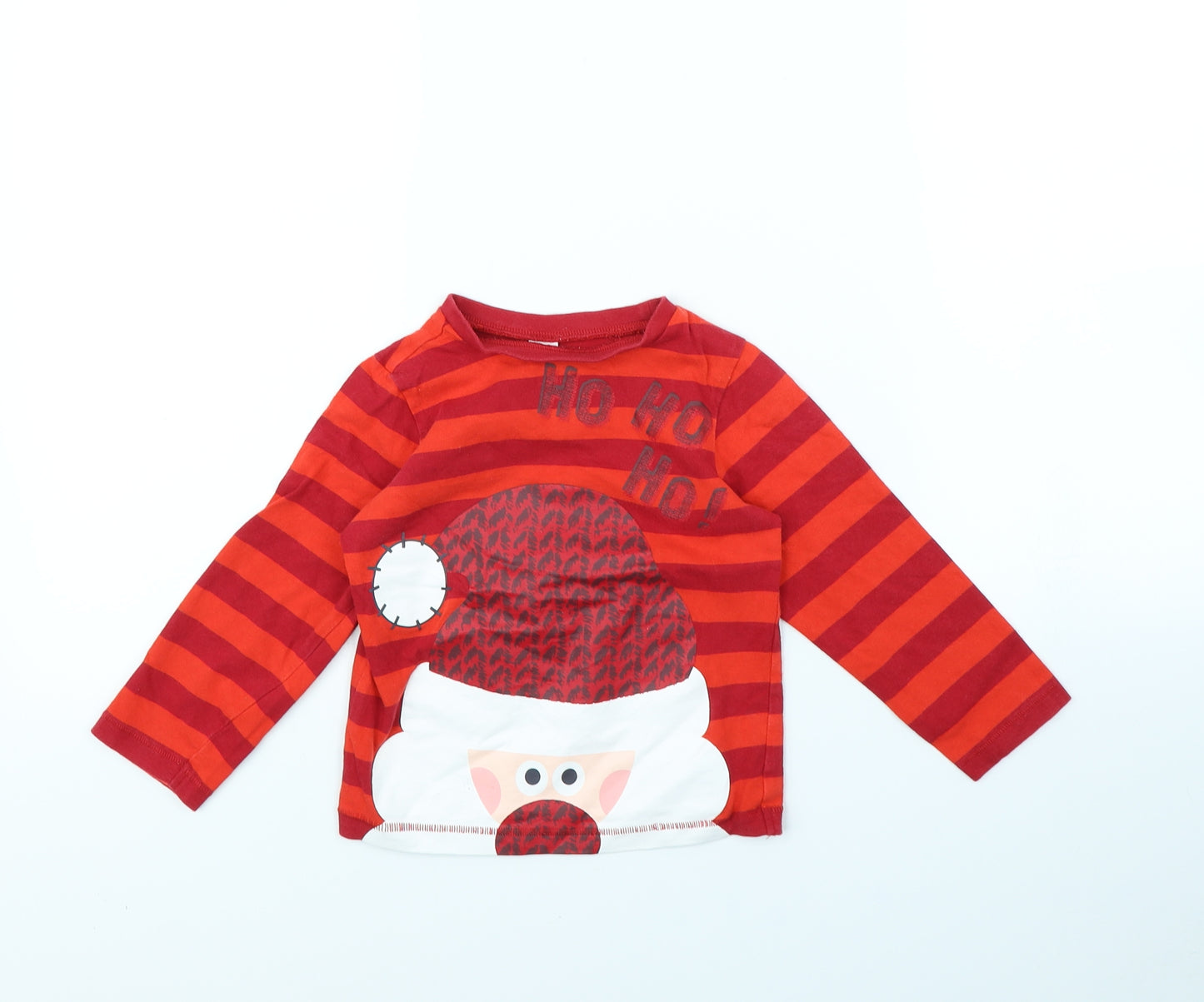 Mini Club Boys Red Striped  Basic T-Shirt Size 3 Years  - Christmas jumper