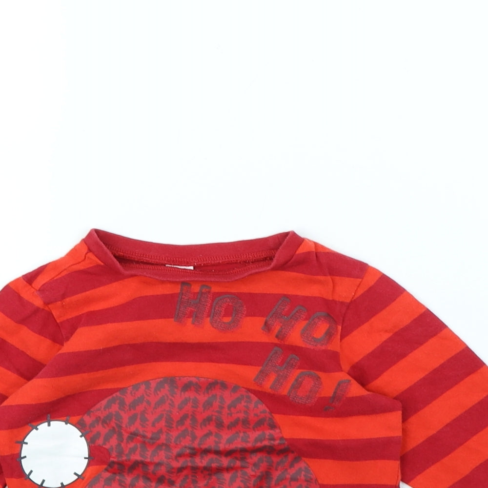 Mini Club Boys Red Striped  Basic T-Shirt Size 3 Years  - Christmas jumper