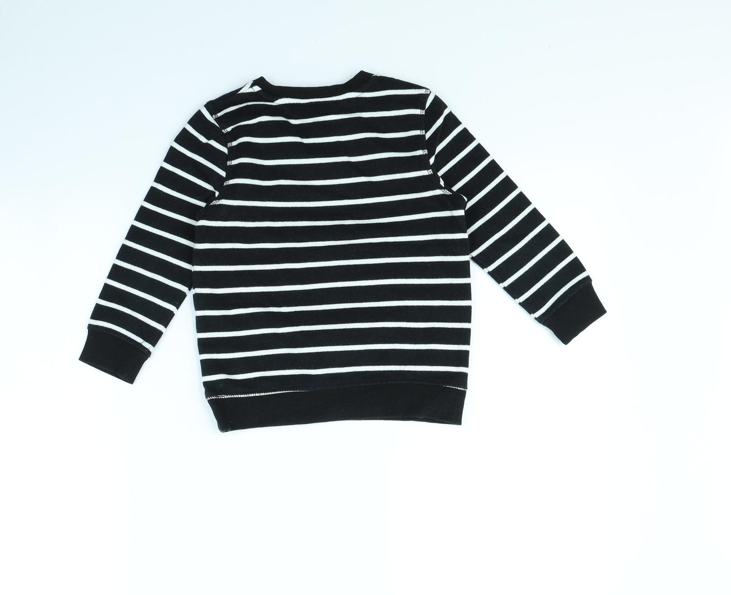George Boys Black Striped  Pullover Jumper Size 3 Years
