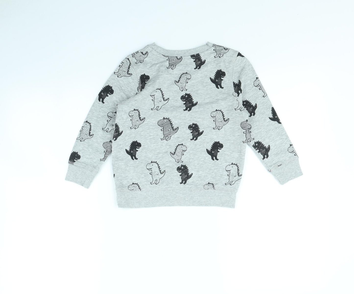 George Boys Grey Spotted  Pullover Jumper Size 3 Years  - Dinosaur
