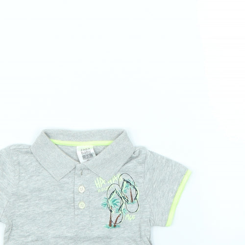 Zara Boys Grey   Basic Polo Size 3-6 Months