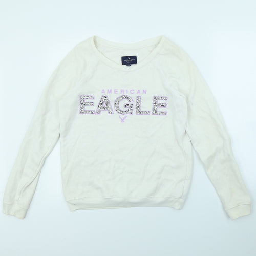 American Eagle Womens White   Pullover Jumper Size S  - American eagle