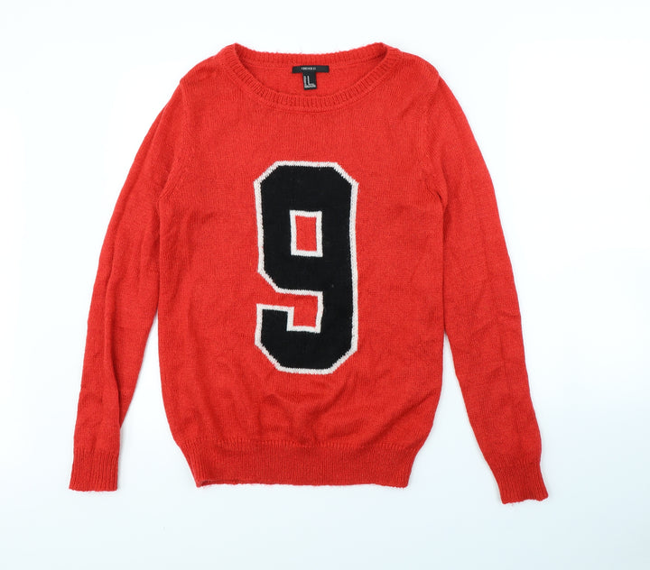 FOREVER 21 Womens Red   Pullover Jumper Size M  - 9