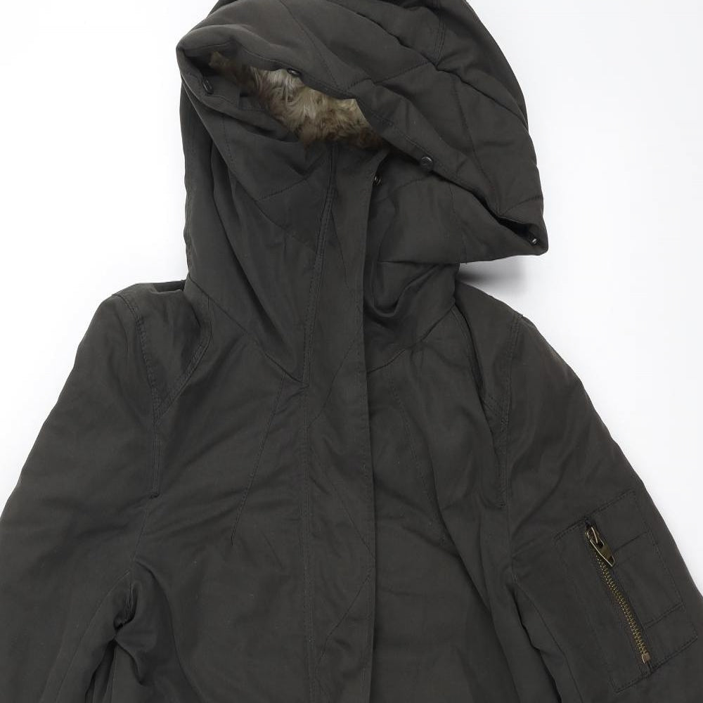 H&M Womens Green   Overcoat Coat Size 6