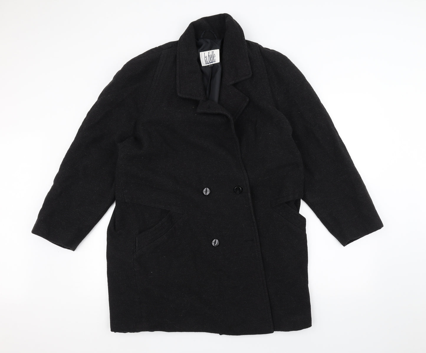 La Belle Womens Black   Overcoat Coat Size 12