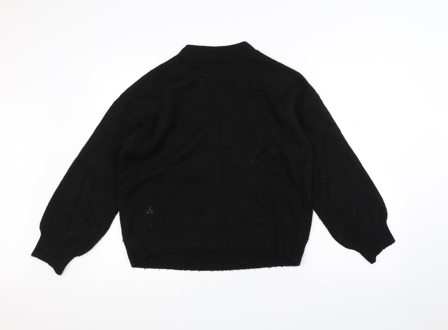 Papaya Womens Black  Knit Pullover Jumper Size M