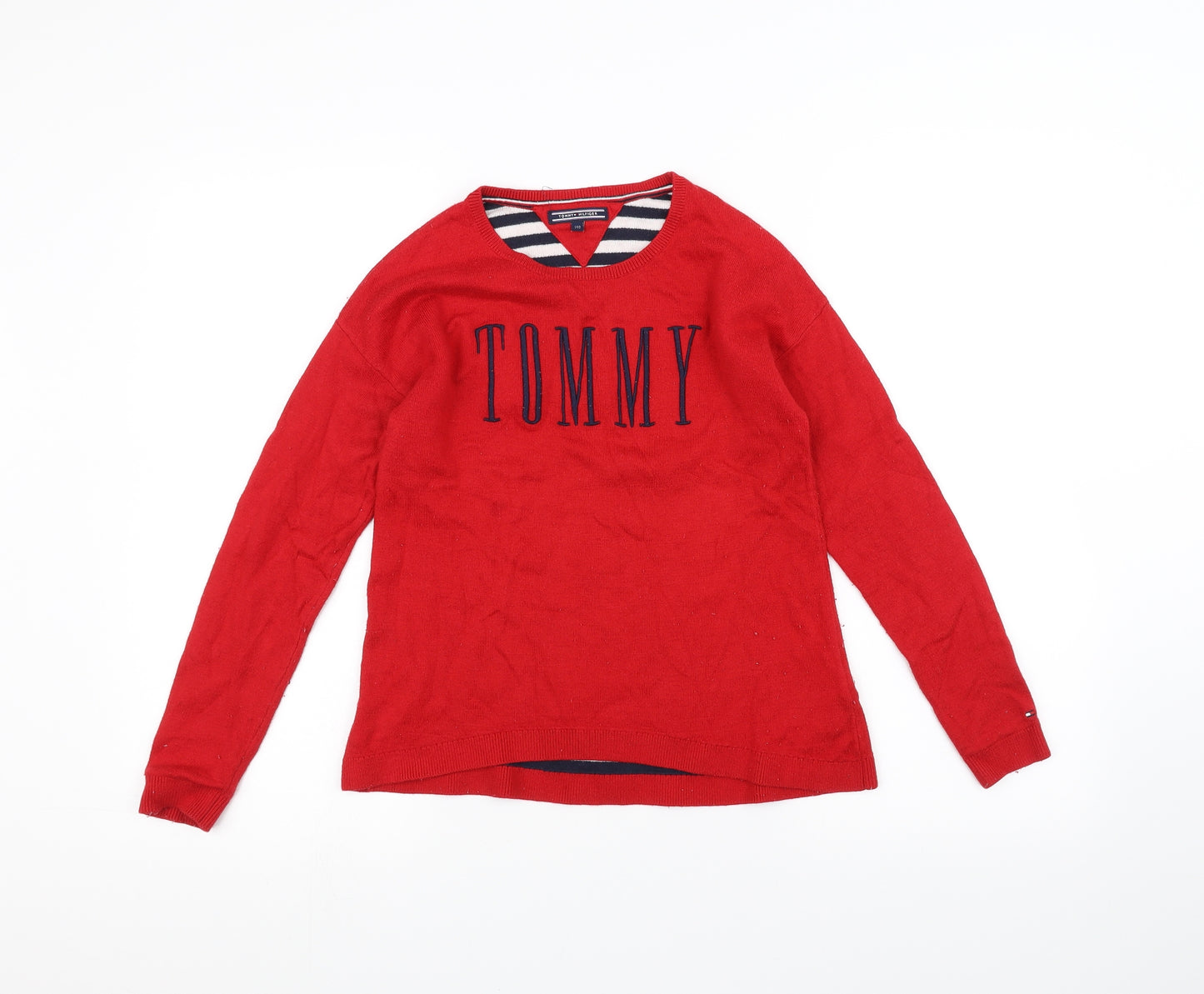 Tommy Hilfiger Boys Red   Pullover Jumper Size 10 Years