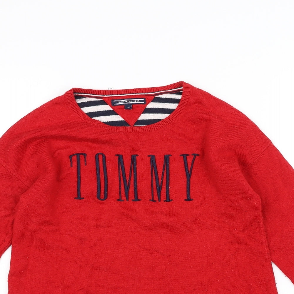 Tommy Hilfiger Boys Red   Pullover Jumper Size 10 Years