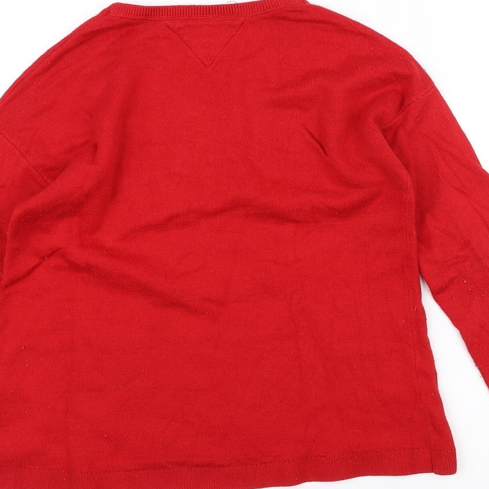 Tommy Hilfiger Boys Red   Pullover Jumper Size 10 Years