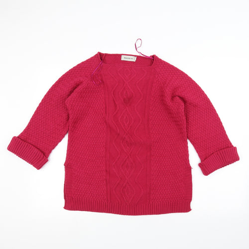 BASSINI Womens Pink  Knit Pullover Jumper Size S