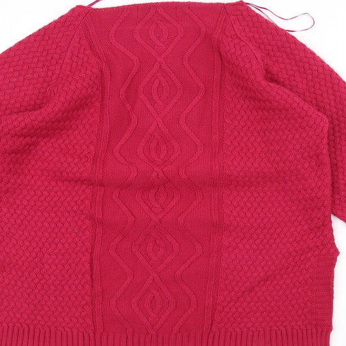 BASSINI Womens Pink  Knit Pullover Jumper Size S