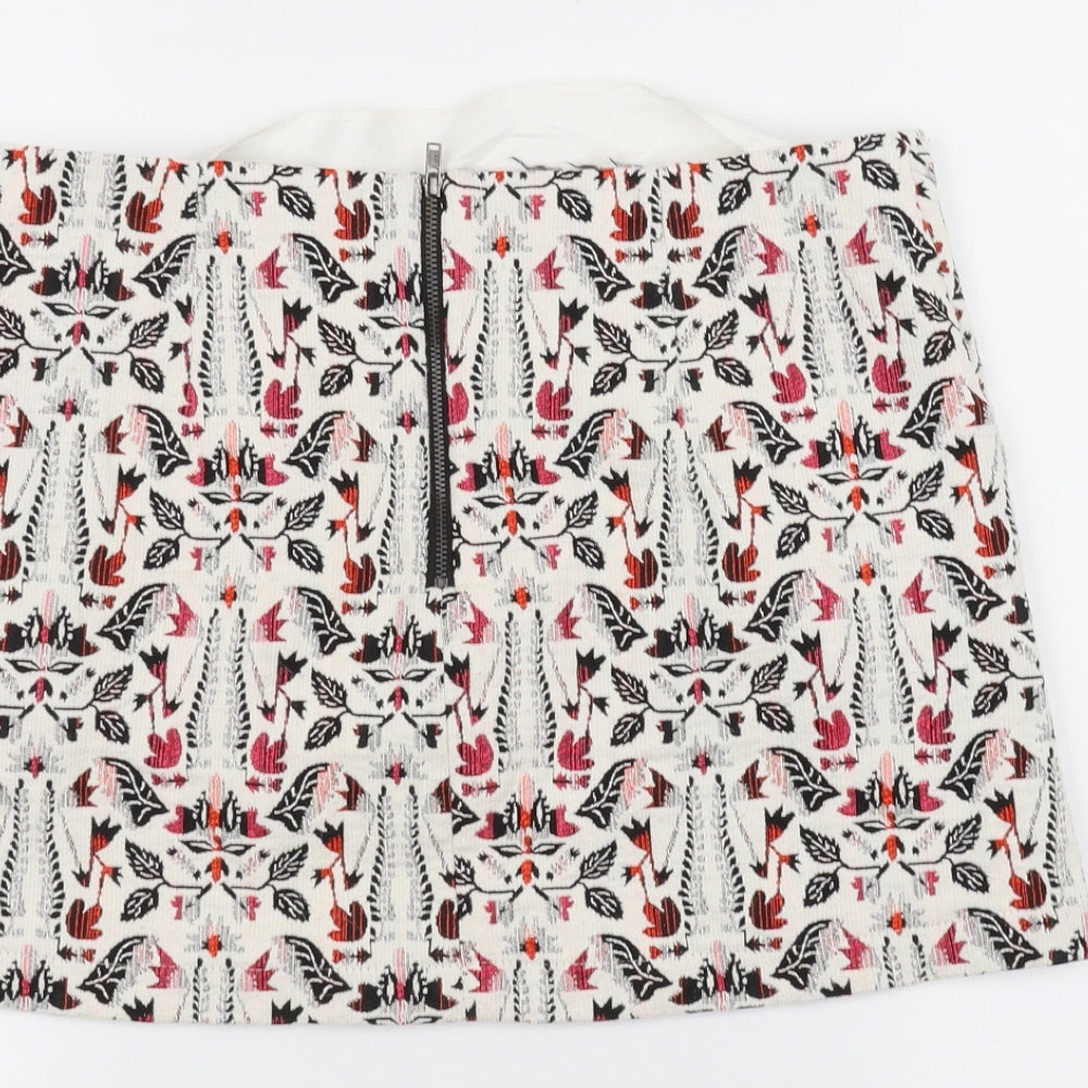 Topshop Womens White   A-Line Skirt Size 12