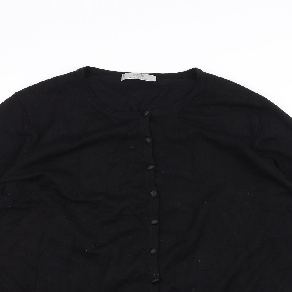 Marks and Spencer Womens Black   Cardigan Jumper Size 18