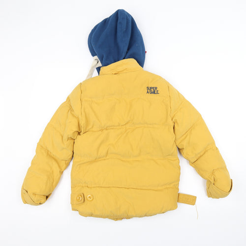 Preworn Boys Yellow   Puffer Jacket Coat Size 11-12 Years  - Hooded