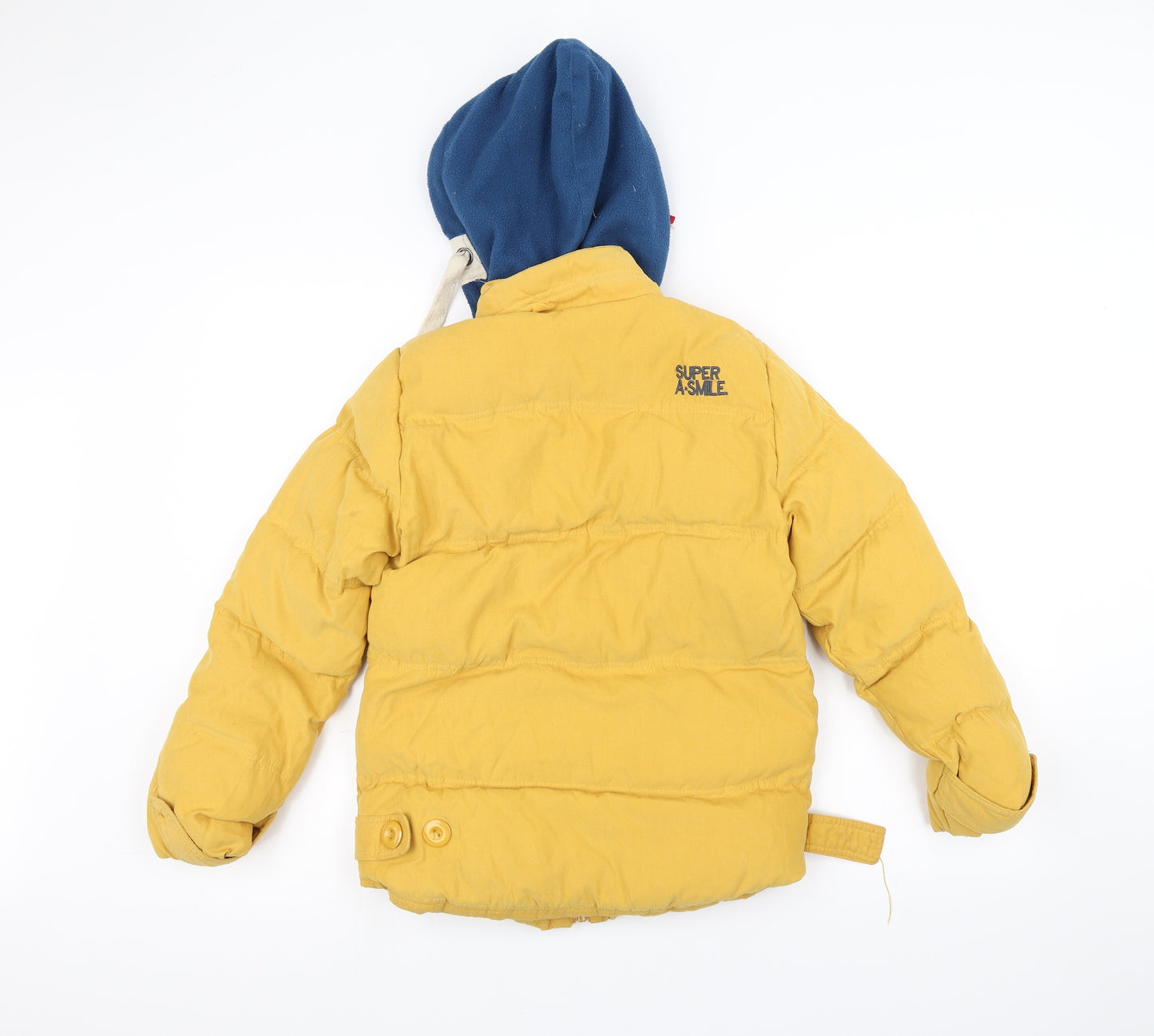 Preworn Boys Yellow   Puffer Jacket Coat Size 11-12 Years  - Hooded