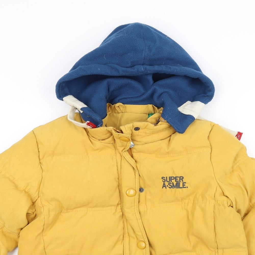 Preworn Boys Yellow   Puffer Jacket Coat Size 11-12 Years  - Hooded