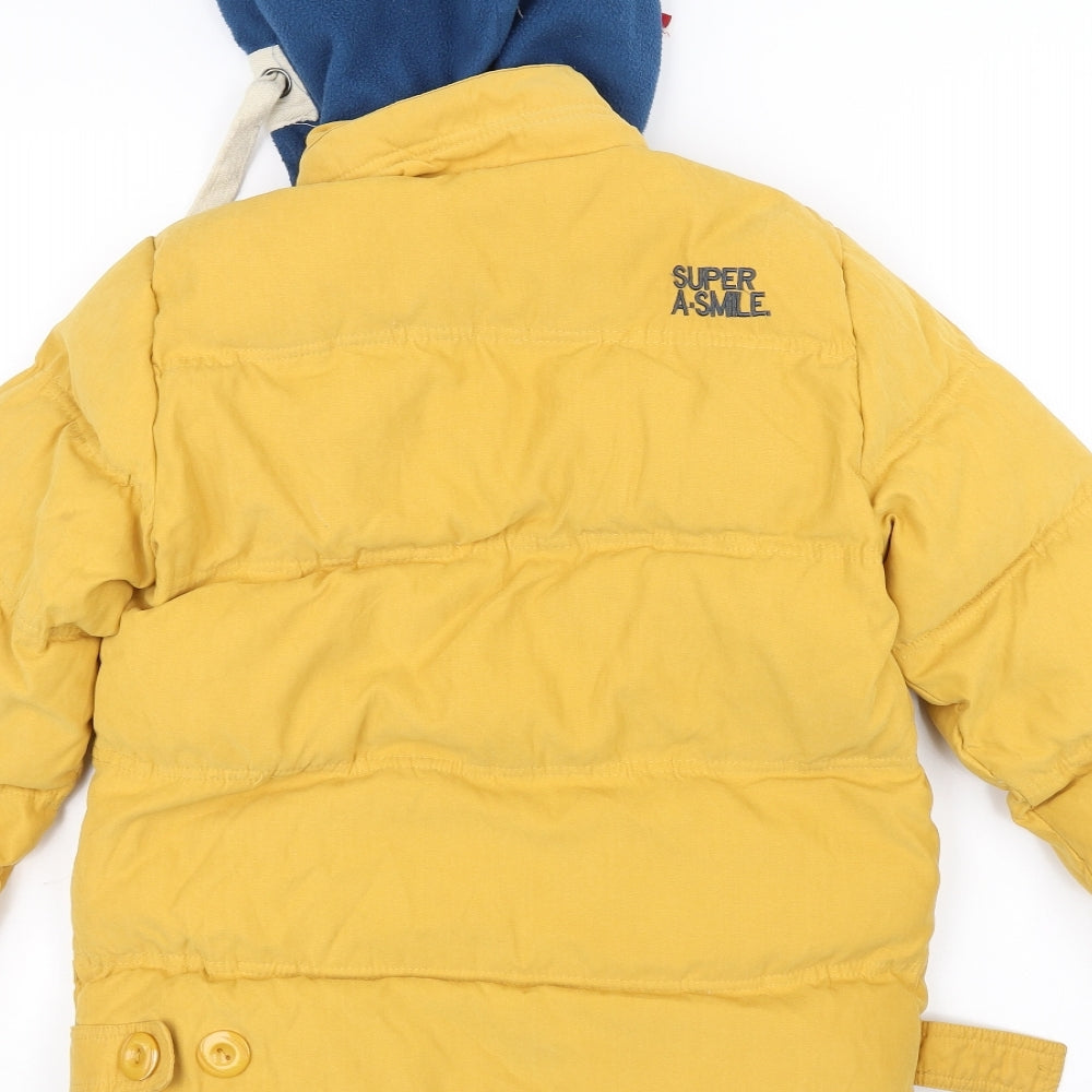 Preworn Boys Yellow   Puffer Jacket Coat Size 11-12 Years  - Hooded