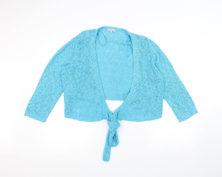 Nina Murati Womens Blue Knit Jacket Size XL