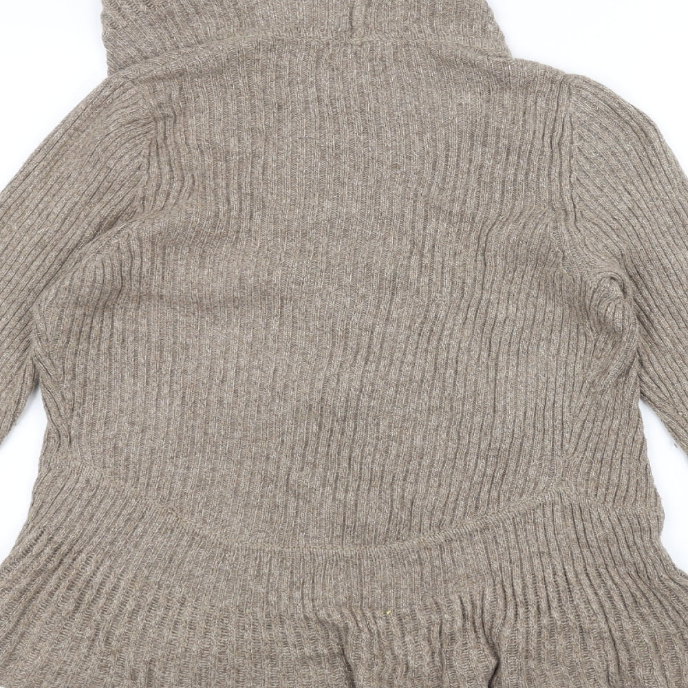 Marks and Spencer Womens Brown  Knit Jacket Coatigan Size 10