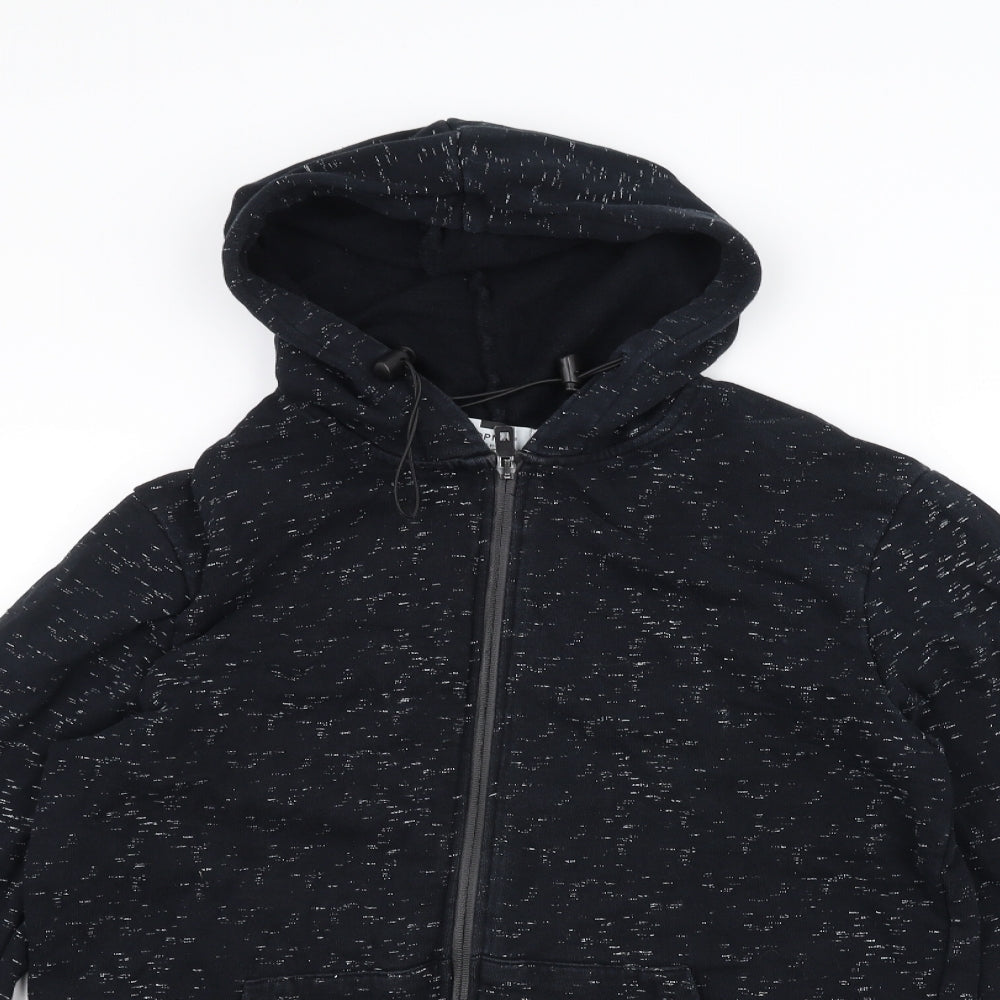 Topman Mens Black   Full Zip Hoodie Size S