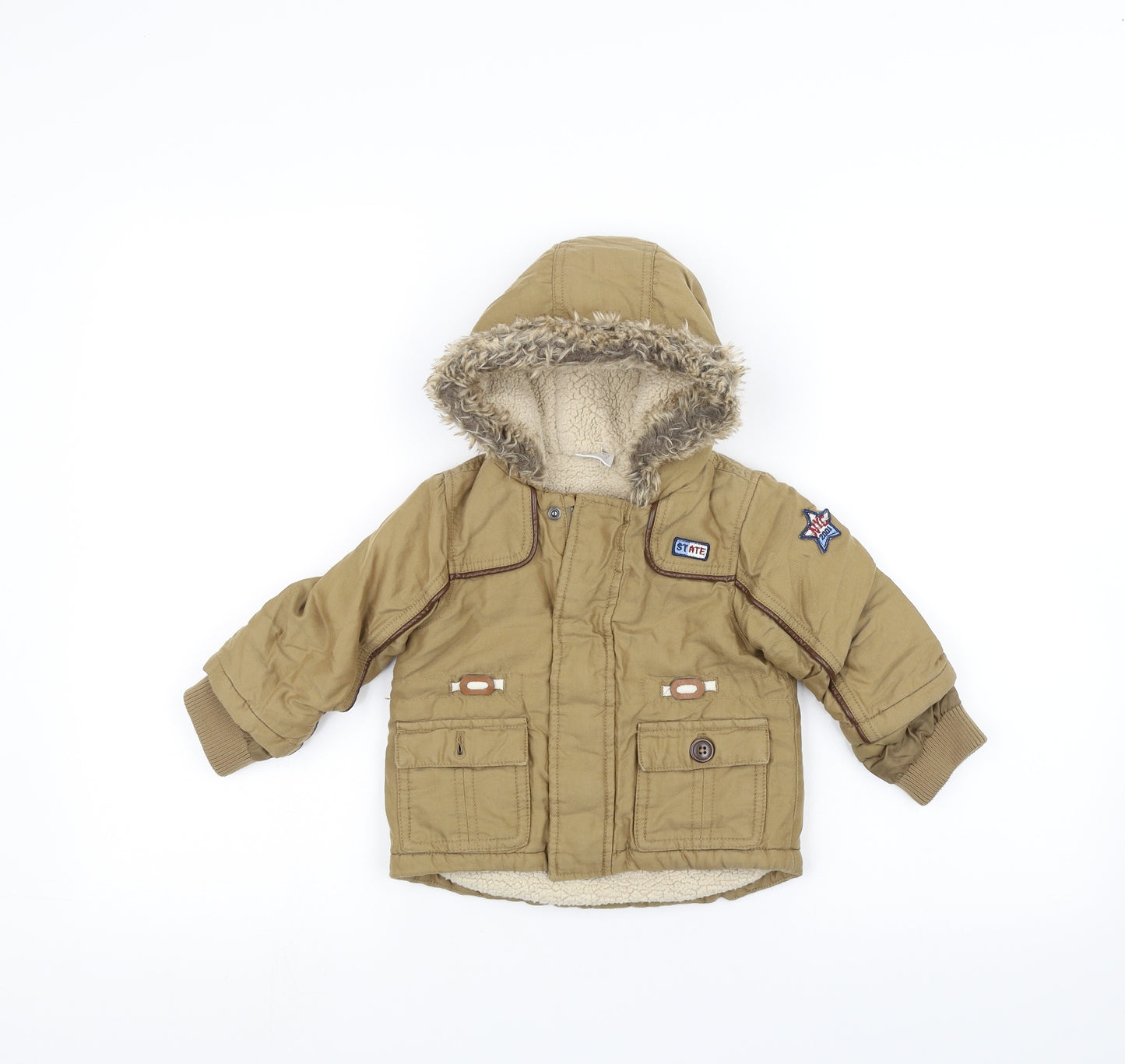 F&F Baby Brown   Parka Coat Size 6-9 Months