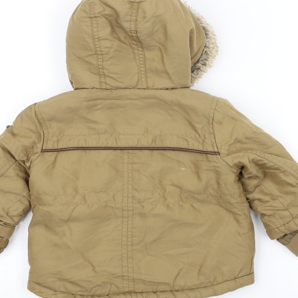 F&F Baby Brown   Parka Coat Size 6-9 Months