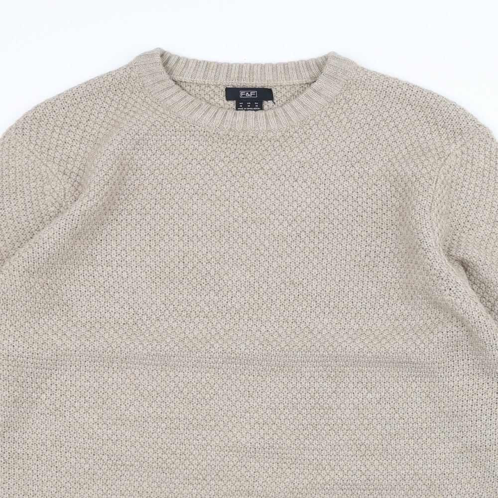 F&F Mens White   Pullover Jumper Size M