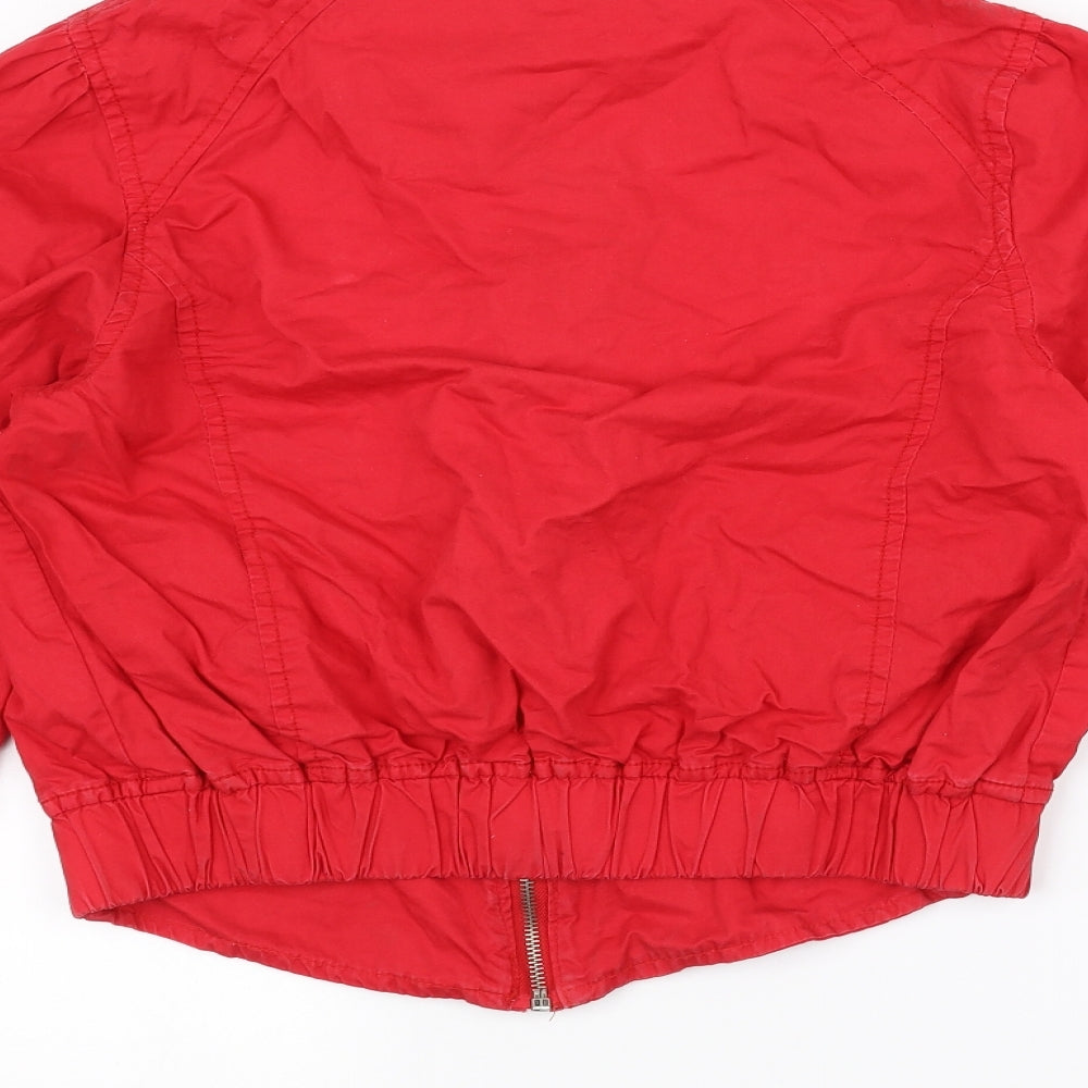 Denim & Co. Womens Red   Jacket  Size 12