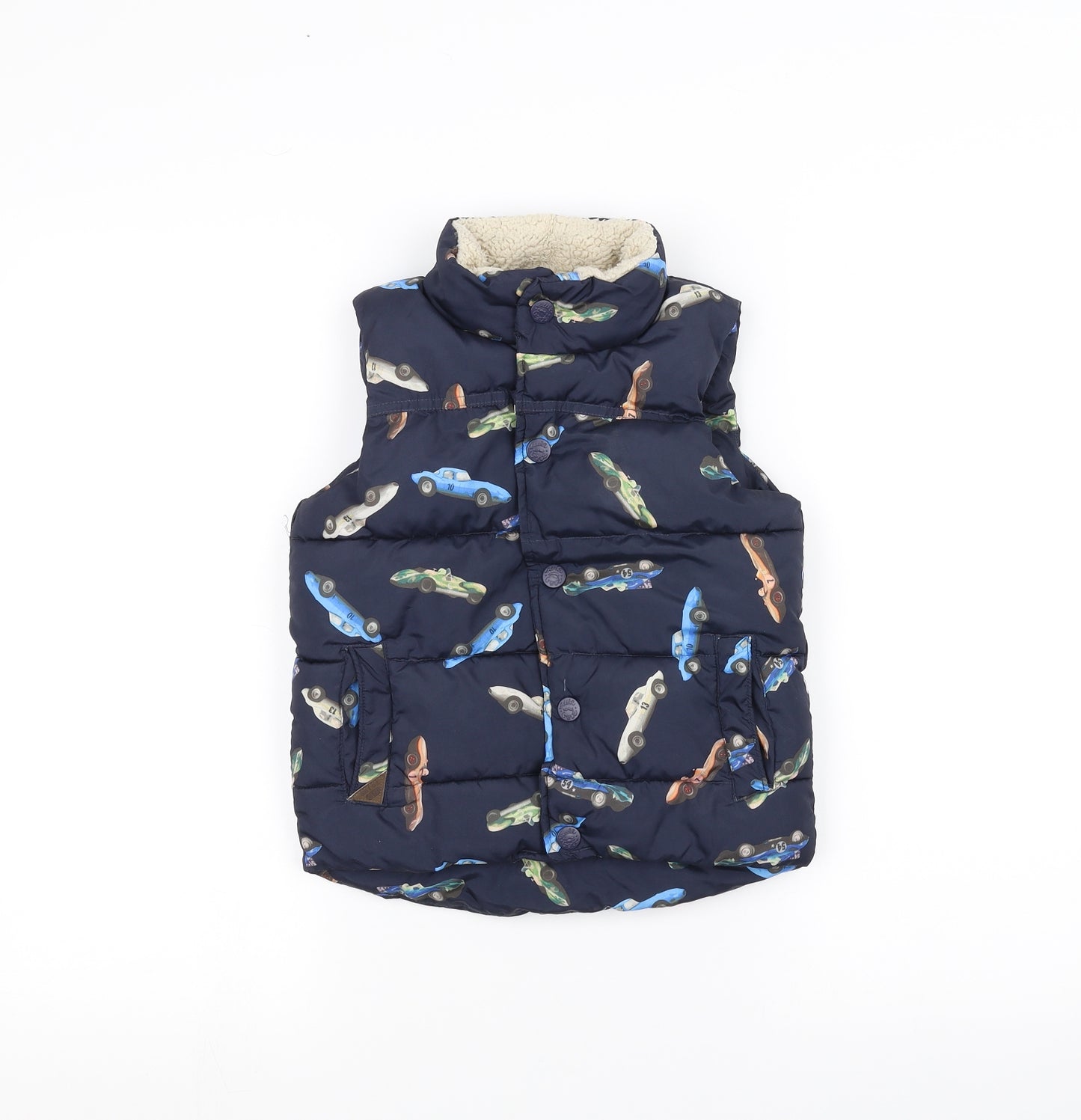 NEXT Boys Blue   Puffer Jacket Coat Size 3-4 Years  - Cars