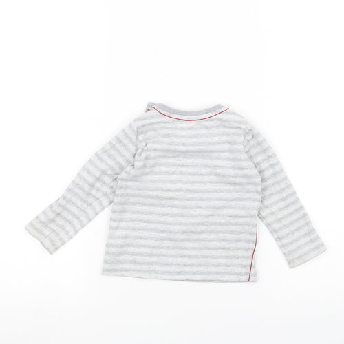Mothercare Baby Grey Striped  Basic T-Shirt Size 9-12 Months