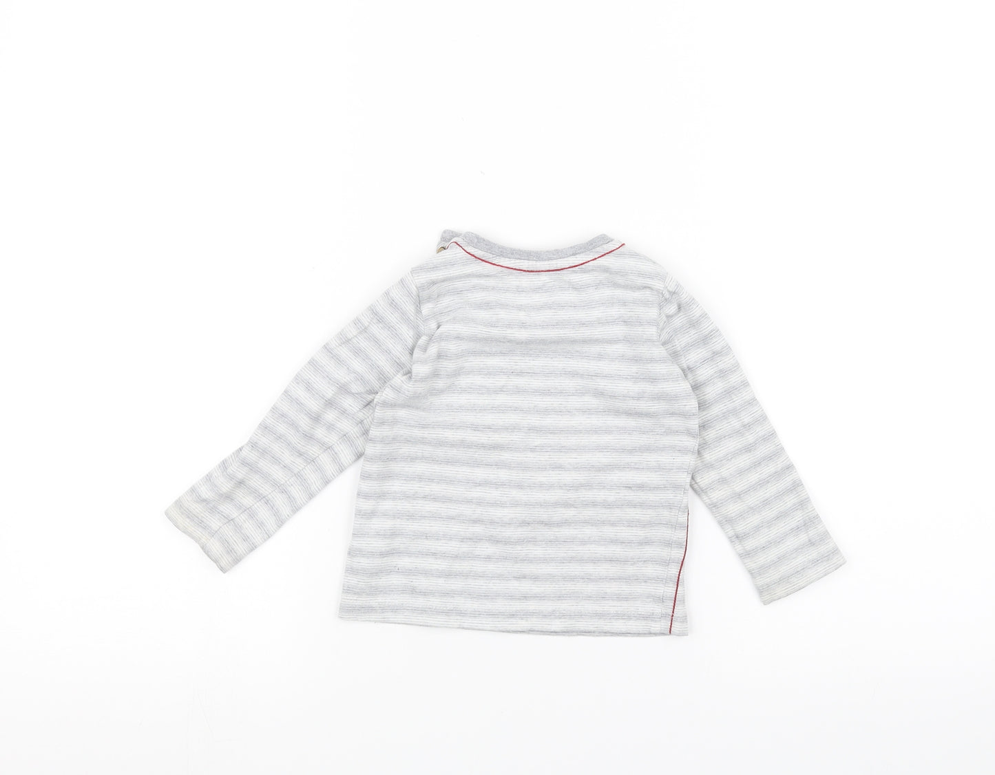 Mothercare Baby Grey Striped  Basic T-Shirt Size 9-12 Months