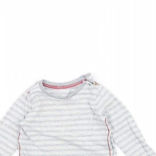 Mothercare Baby Grey Striped  Basic T-Shirt Size 9-12 Months