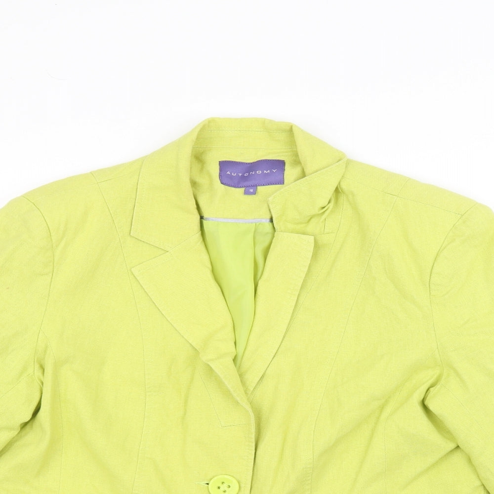 Autonomy Womens Green   Jacket  Size 16